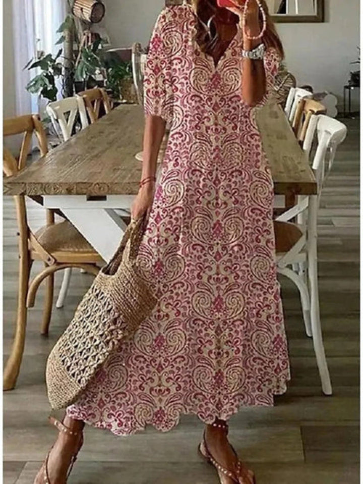 Avery Boho V-Neck Summer Dress