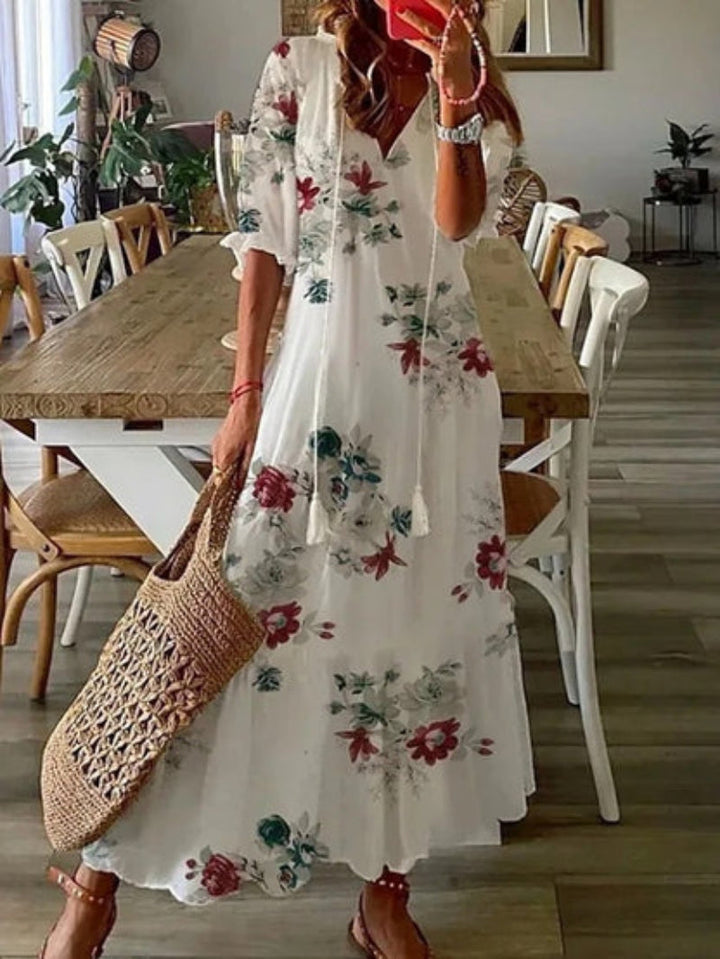 Avery Boho V-Neck Summer Dress
